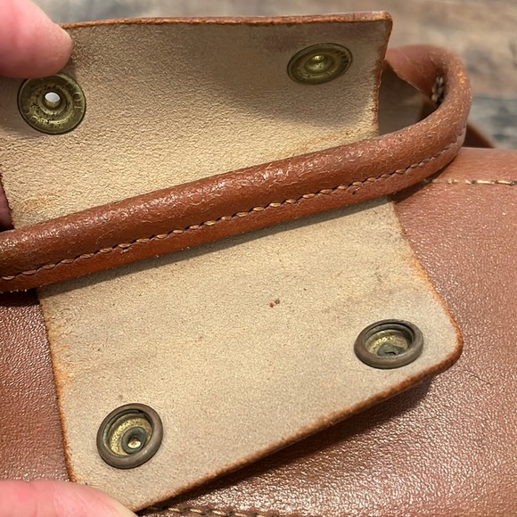 1950 Genuine Cowhide Camera Bag Multi-Use Handbag Vintage Leather Tote USA - Picture 8 of 16